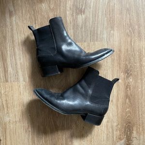 Vince Black Leather Ankle Boots